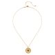 Nurture Intuition Turquoise Mandala Necklace, Brass with 22k gold plated necklace for women